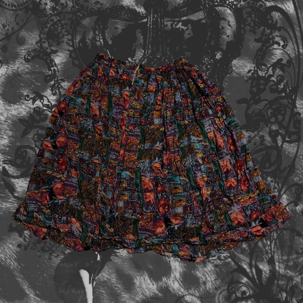 vintage y2k teal purple red blue white black whimsical fairy boho grunge skirt